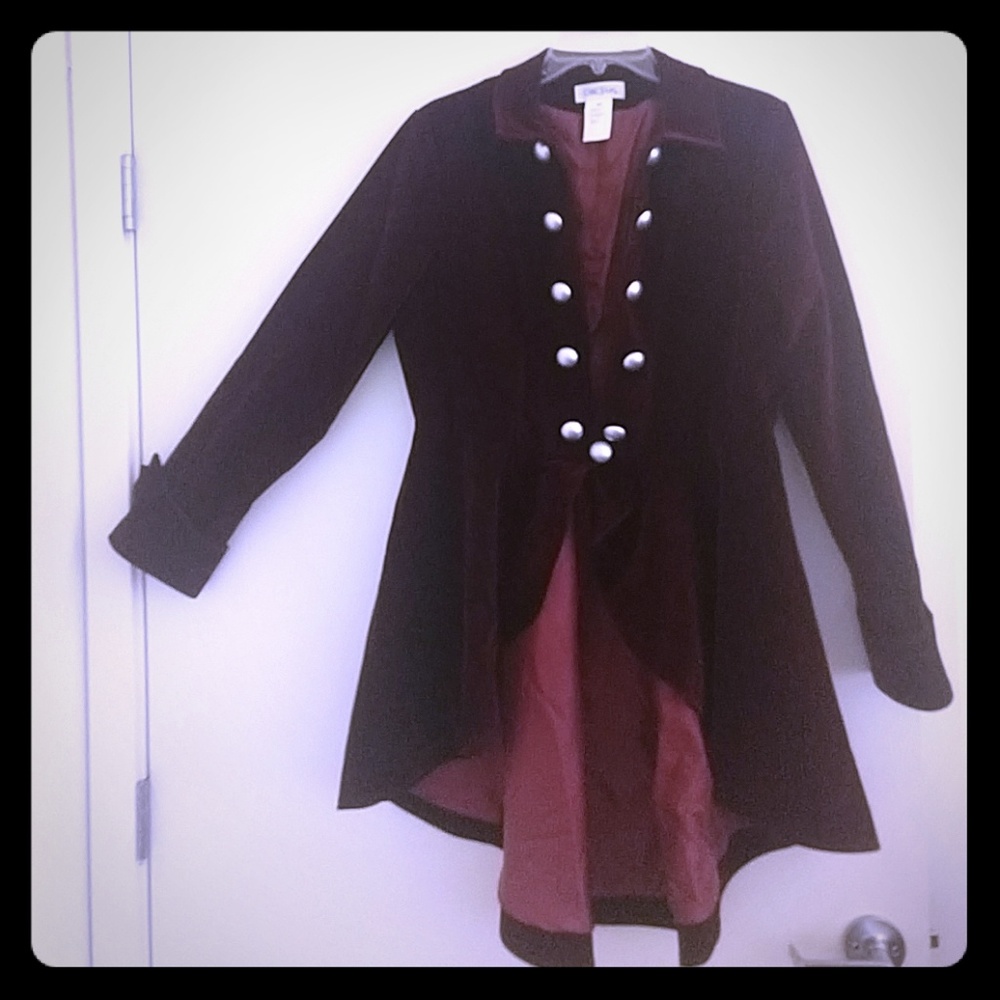 Steampunk Velvet Burgundy Coat
